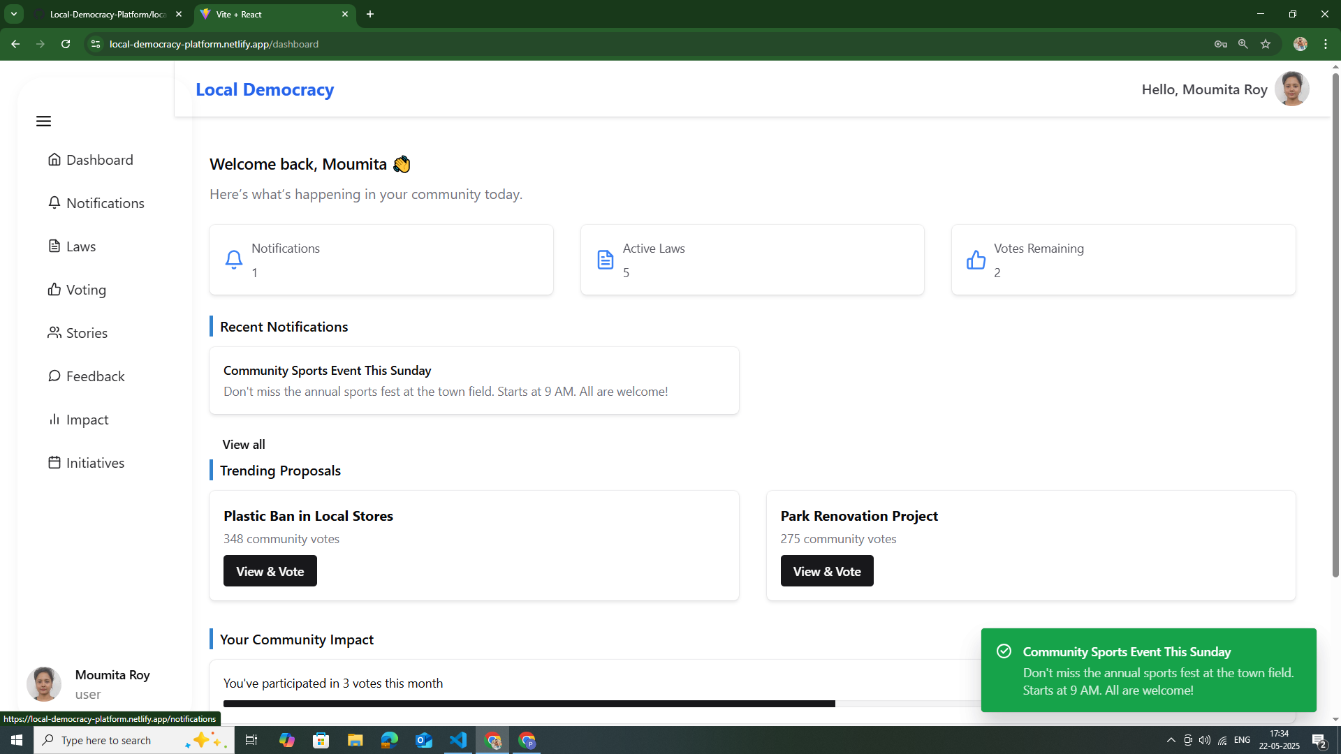 Local Democracy Platform Screenshot